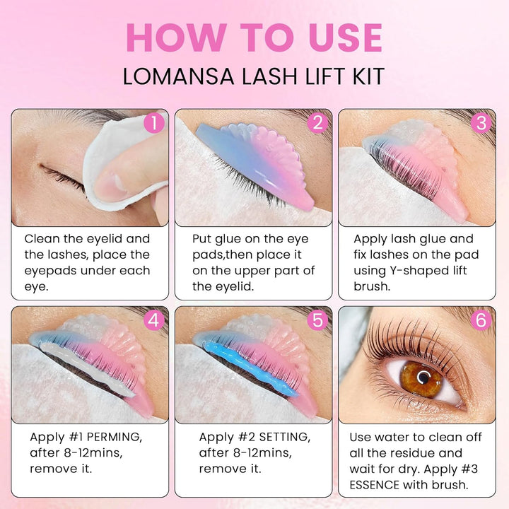 Wimpernlifting Set, Lash Lifting Set, Augenbrauen Lifting, Pflegender Wimpernlift Balsam mit Wimpern
