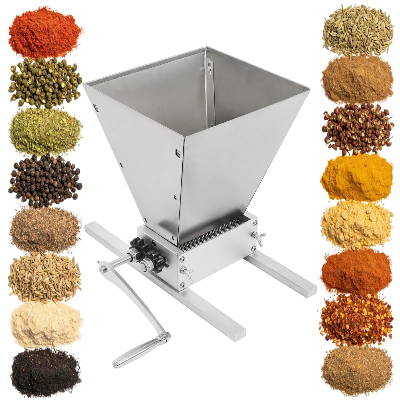 4L Malzmühle Einstellbarer Rollenabstand Getreidemühle Handgekurbelte und Elektrische Bohrmaschine V