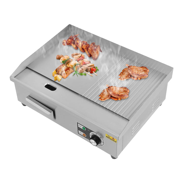 Elektrische Grillplatte Kommerzieller Elektrogrill Flachgrill für Restaurant 3000W mit Temperaturreg