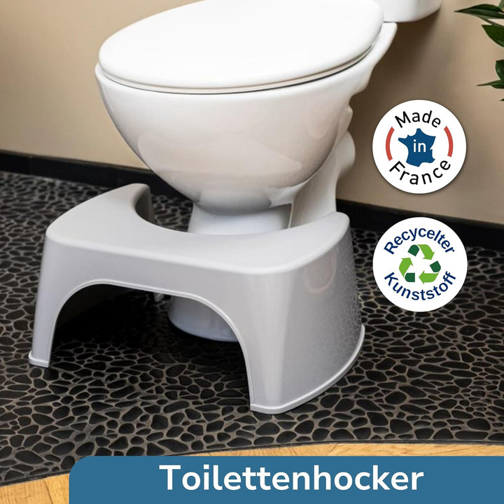 Well Care Toilettenhocker Grau - WC Hocker fur Erwachsene - Klohocker Made in France - Hergestellt a