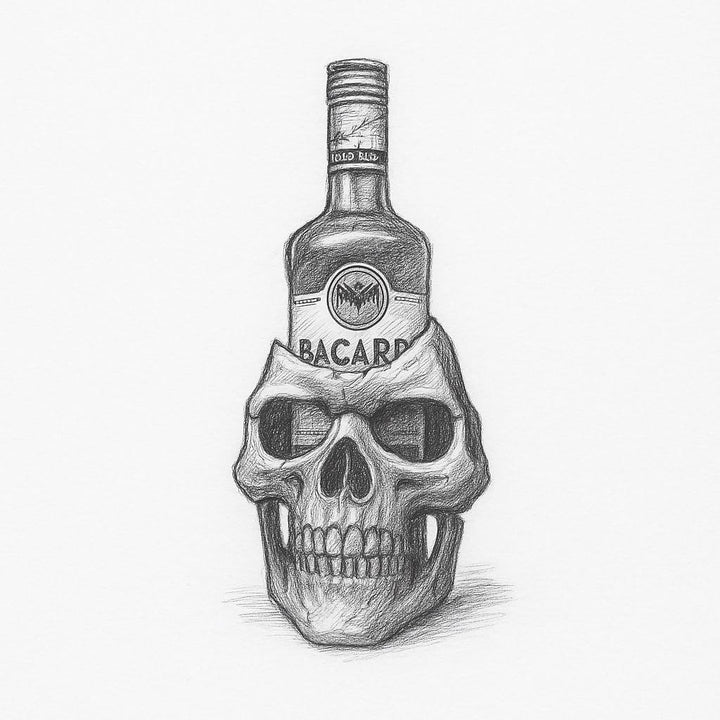 eXODA Flaschenhalter Totenkopf - dekorative Skulptur für Wein Bier und Getränke bis 85 mm Durchmesse