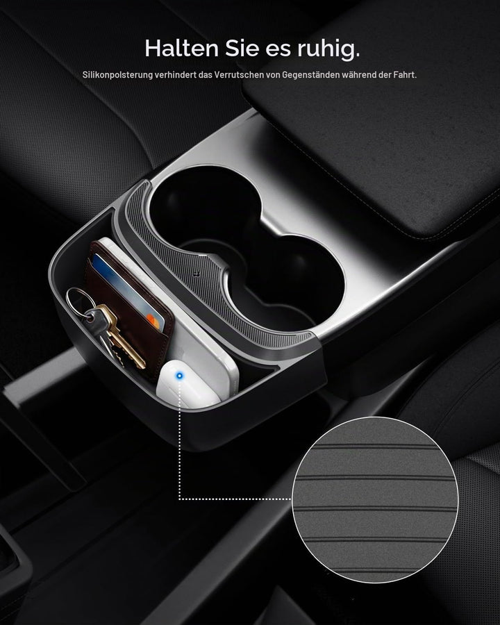 Spigen Tesla Model Y 2026 Juniper (NUR Standard) Auto Mittelkonsole Organizer Erweiterung, rutschfes