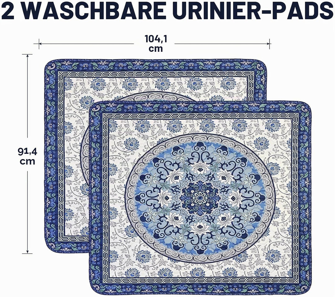 Washable Pee Pads for Dogs, 2 Pack Reusable Puppy Pads 92×104cm Super Absorbent Quick Dry Dog Traini