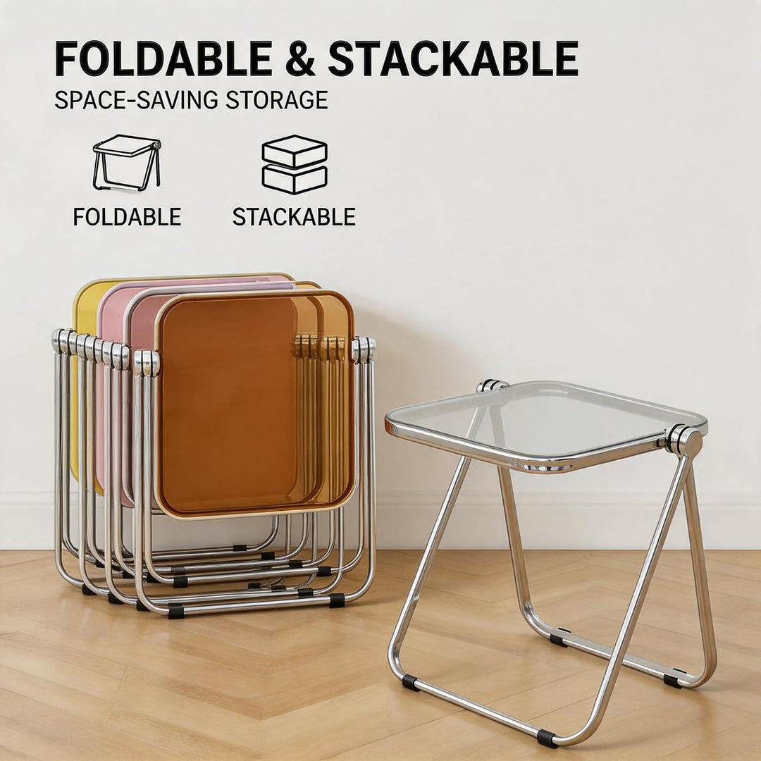 Klapptisch Acryl Beistelltisch Kleiner Computertisch Picknicktische für Zuhause, Büro, kleine Räume,