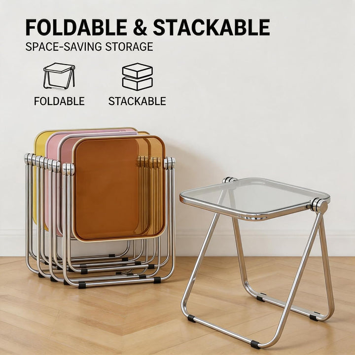 Klapptisch Acryl Beistelltisch Kleiner Computertisch Picknicktische für Zuhause, Büro, kleine Räume,