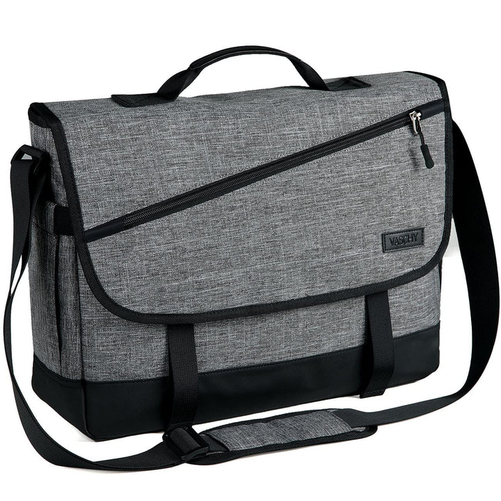 VASCHY Umhängetaschen Herren, Wasserabweisend 17 Zoll Laptop Schultertasche Laptoptaschen mit Gepols