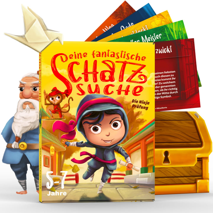Deine fantastische Schatzsuche – Die Ninja Prüfung – Schnitzeljagd Spiel für 1 bis 7 Kinder von 5 bi