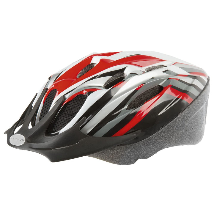M-Wave Fahrradhelm M, 53-57 cm Rot/Schwarz/Weiss/Silber, M, 53-57 cm Rot/Schwarz/Weiss/Silber