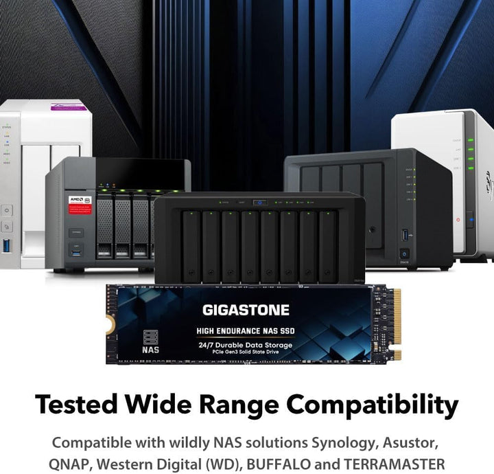 Gigastone SSD 2 TB M.2 NAS SSD 24/7 High Endurance Cache für Network Attached Storage Business Data