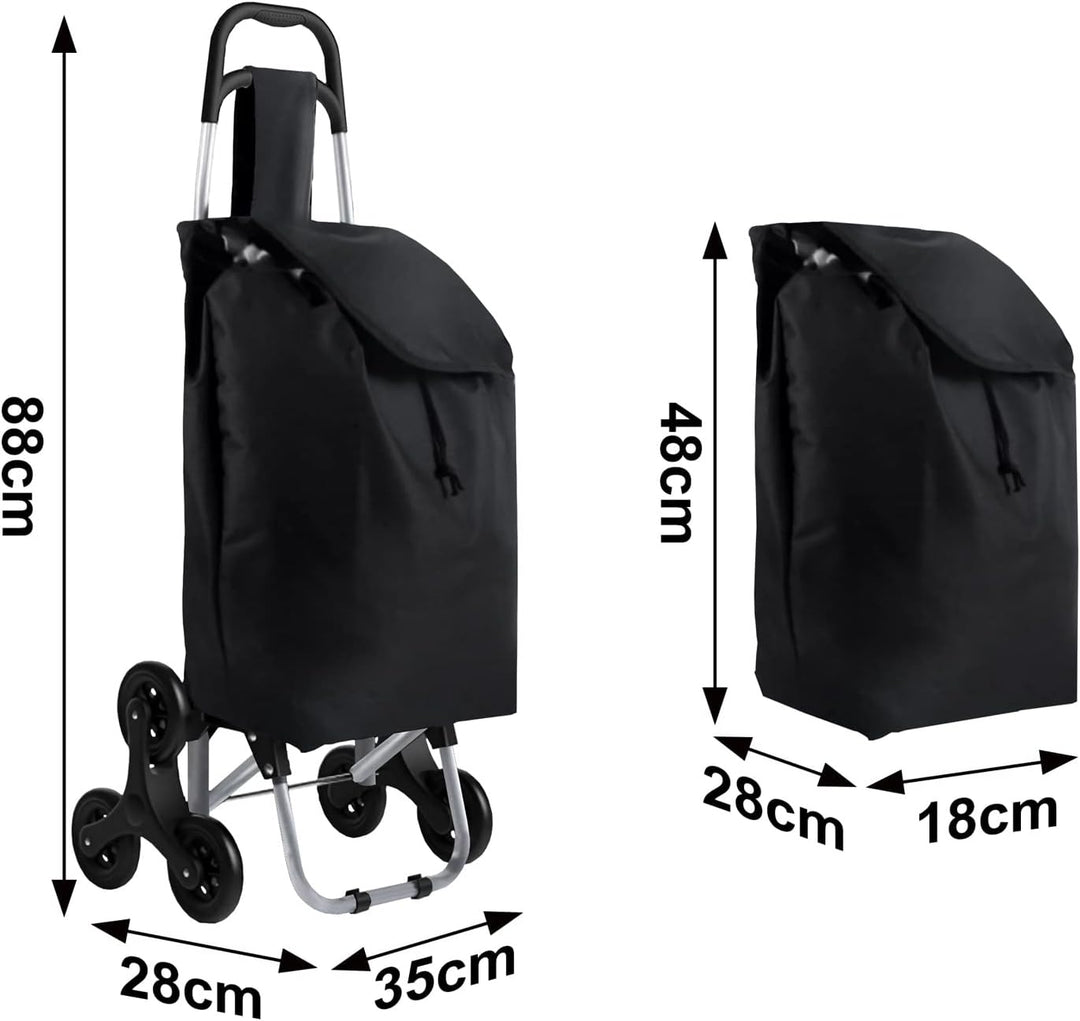 Einkaufstrolley Treppensteiger Klappbarer Einkaufswagen Schwarz Shopping Trolley Einkaufstasche Eink