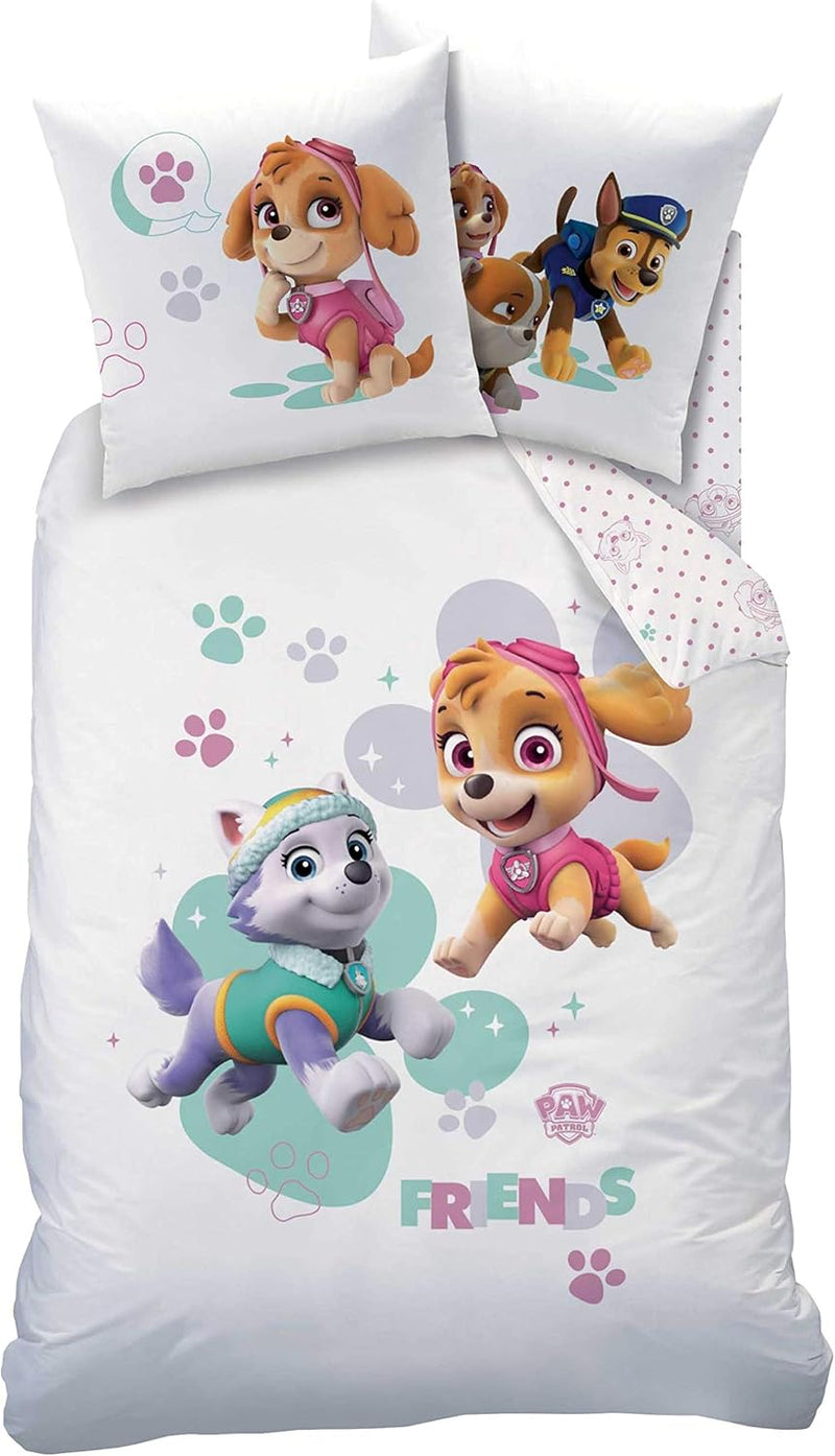 CTI PAW Patrol Bettwäsche Set für Mädchen Skye & Everest 2 teilig · Kinderbettwäsche · 1 Kissenbezug