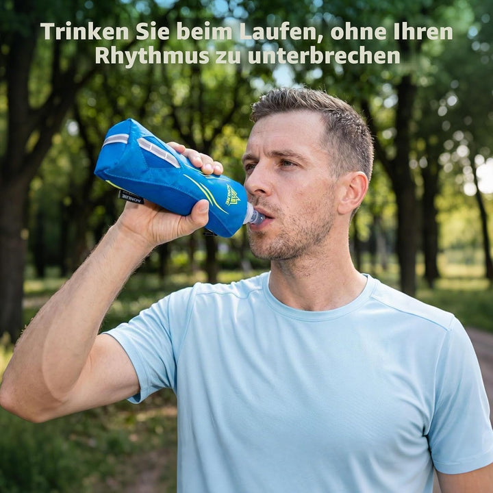 Geila Handheld Trinkflasche zum Laufen, 17 oz Handheld Trinkflasche mit Trageriemen, BPA Sport Soft