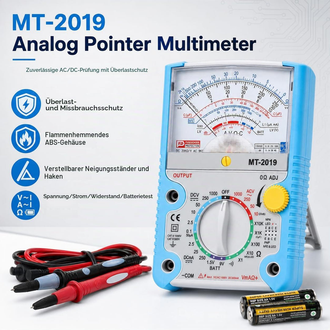 Analoges Multimeter, Voltmeter, Amperemeter, Zeiger-Multimeter-Tester, Analoges Voltmeter, Spannungs