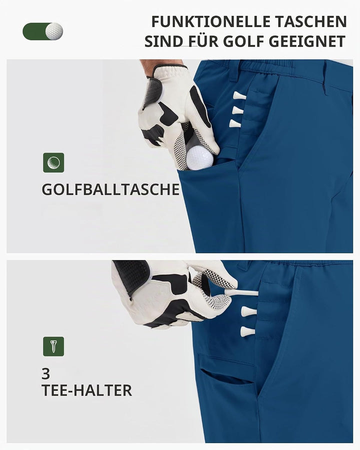 33,000ft Herren Golf Shorts Stretch Bermuda Shorts UPF 50+ Leichte Kurze Golfhose Chino Shorts Summe