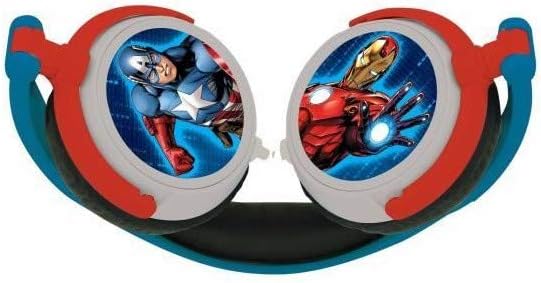 Lexibook, The Avengers, Stereo-Kopfhörer, kindersichere Lautstärke, faltbar und einstellbar, blau/ro