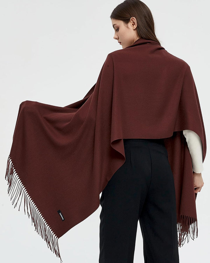 Pashmina Schals und Wraps Schals für Damen Hochzeit Party Winter Warme Lange Solid Color Braun, Brau