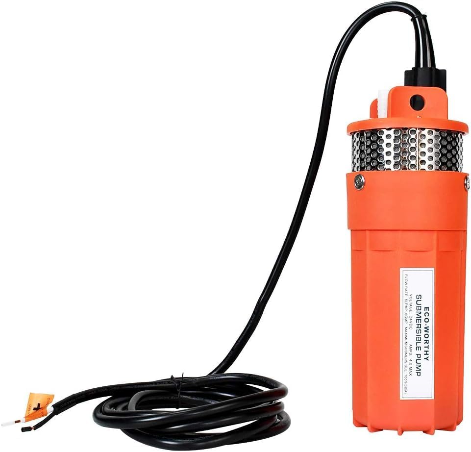 DCHOUSE Tauchwasserpumpe mit hohem Durchfluss, 24V Solarwasserpumpe, Hochauftrieb 230 Fuss, Brunnenp