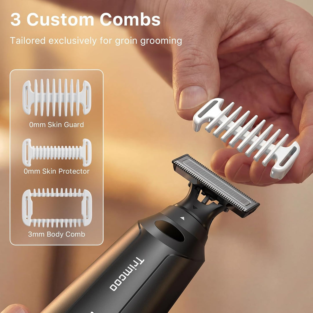 H5 Groin & Body Hair Trimmer for Men – 2025 Upgrade, Waterproof Wet/Dry Electric Groomer, USB-C Rech