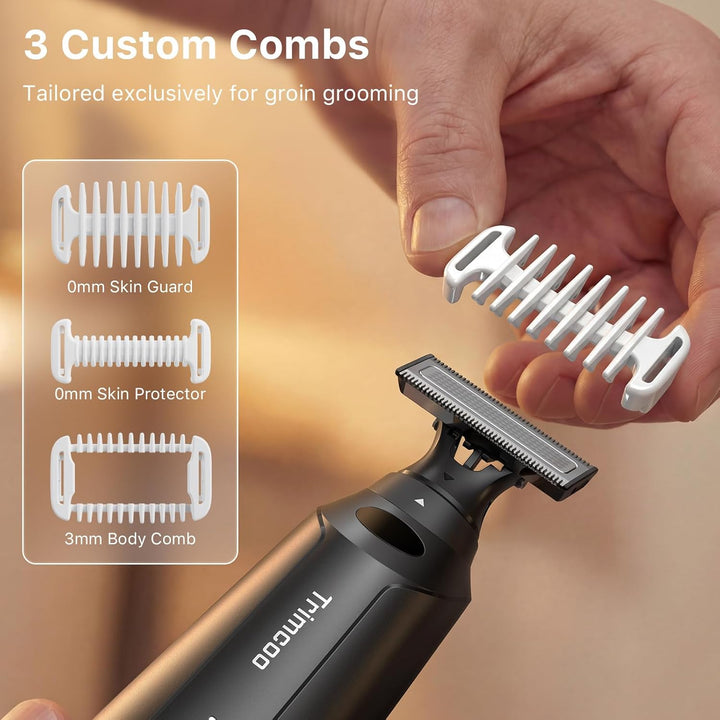 H5 Groin & Body Hair Trimmer for Men – 2025 Upgrade, Waterproof Wet/Dry Electric Groomer, USB-C Rech