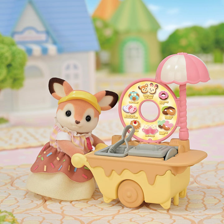 Sylvanian Families - 5808 Donutwagen mit Figur, Spielset mit Tierfigur, samtige Tierfiguren, Spielze