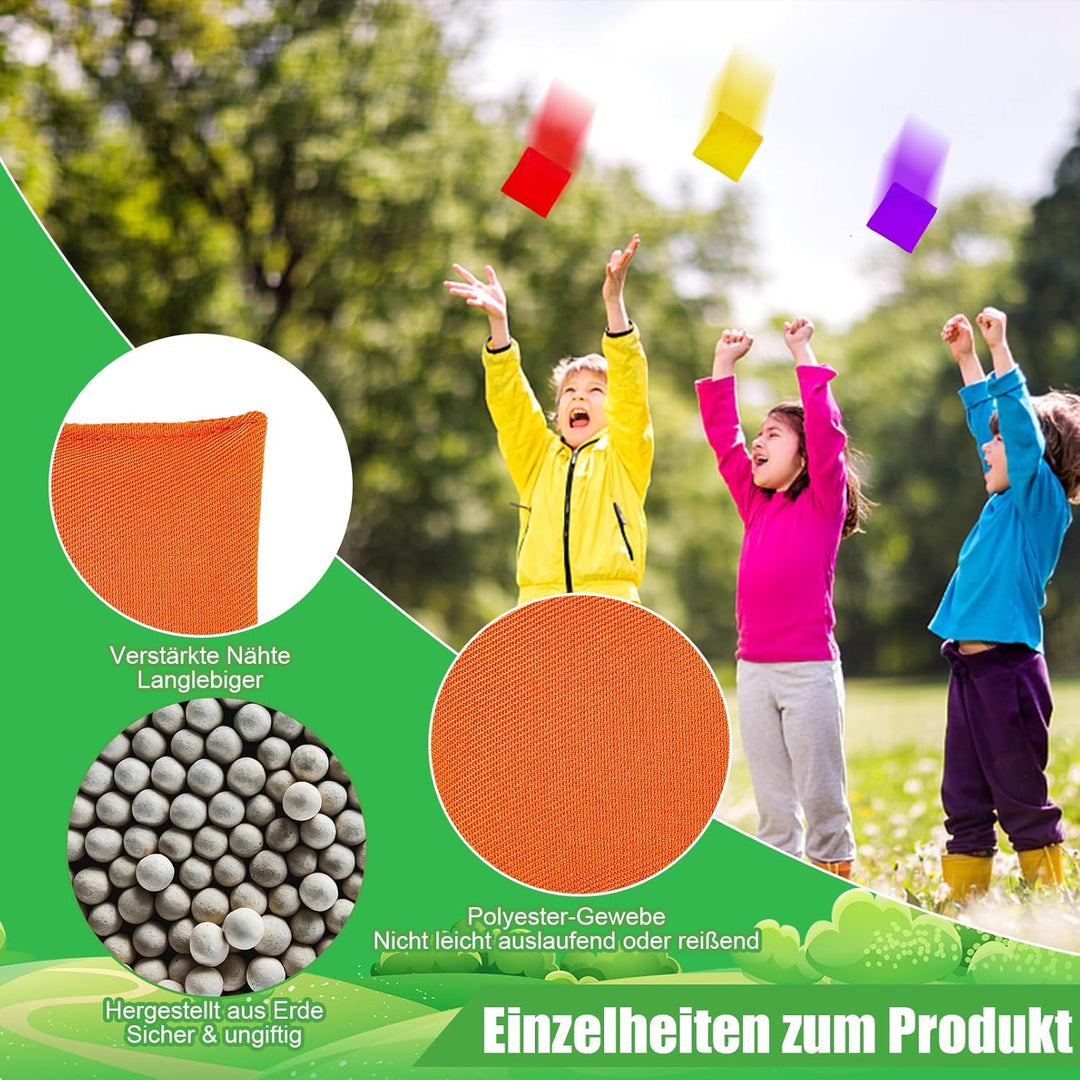 20 Stück Cornhole Säckchen,Nylon Sitzsäcke Werfen,Bohnensäckchen mit Tragetasche,Wurfsäckchen für Co