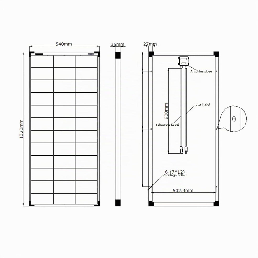 enjoy solar Mono 100W 12V Monokristallines Solarpanel Solarmodul Photovoltaikmodul ideal für Wohnmob