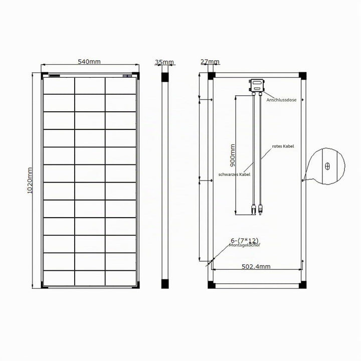 enjoy solar Mono 100W 12V Monokristallines Solarpanel Solarmodul Photovoltaikmodul ideal für Wohnmob