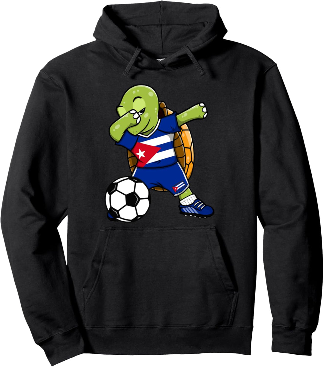 Dab Schildkröte Kuba Fussball Mannschaft Kubanische Flagge Pullover Hoodie