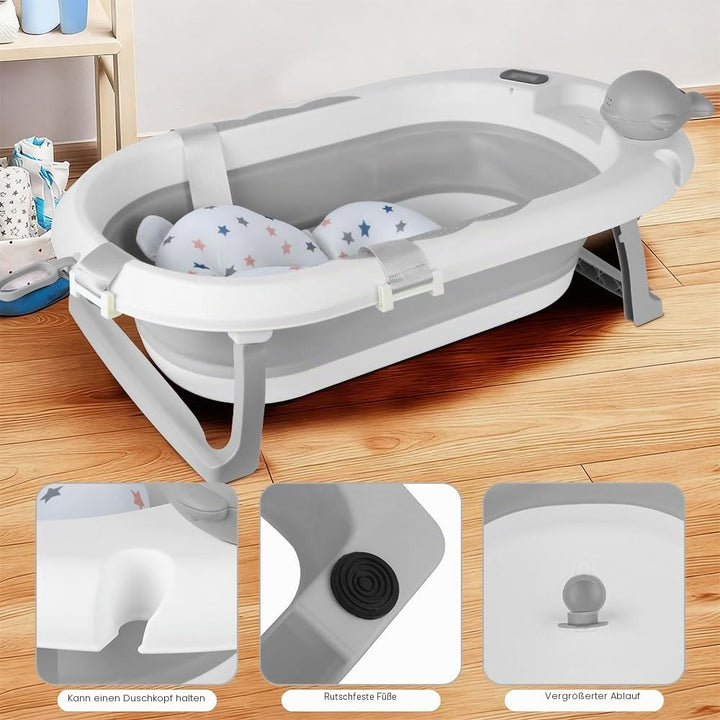 Babybadewanne mit Ständer, ergonomisches Babybad mit Ständer, Organizer für Eltern,Kinderbadewanne m
