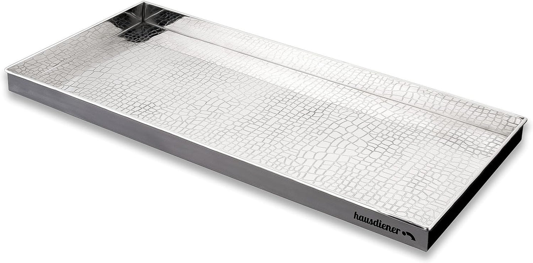 hausdiener Schuhtablett Schuhwanne Schuhabtropfschale Schuhmatte, hoher Rand, Boot Tray (Silber, Ede