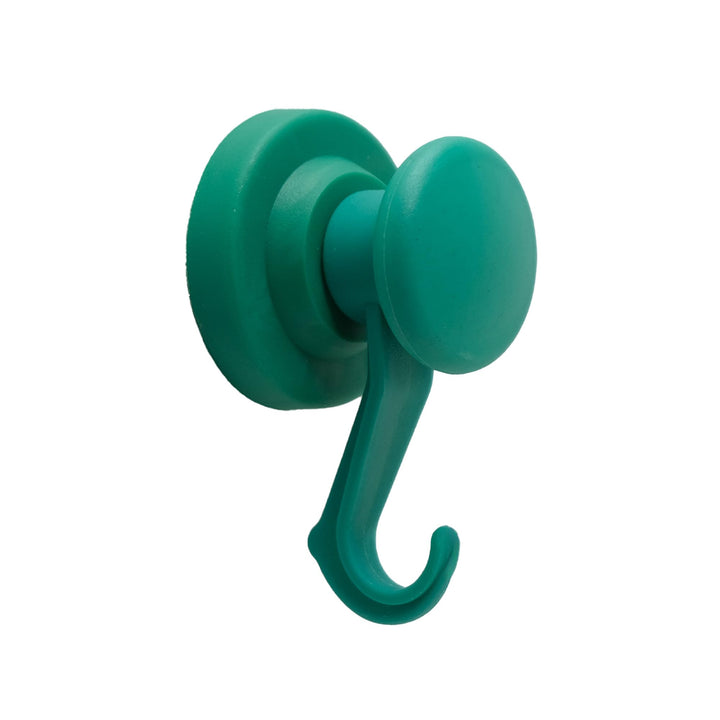 Grüner, Gummibeschichtetes Neodym - Magnet Mit Drehhaken zum Halten von Seil, Drähten und Kleidung -