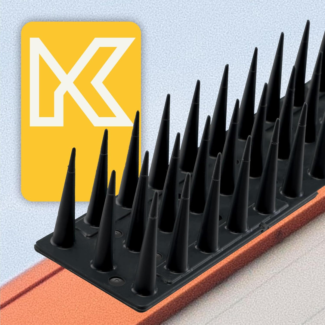KADAX 12er Set Vogelabwehr Spikes, Kunststoff, 51x4x3,5 cm, 3-reihig, für Tauben, Katzen, Marder, Za