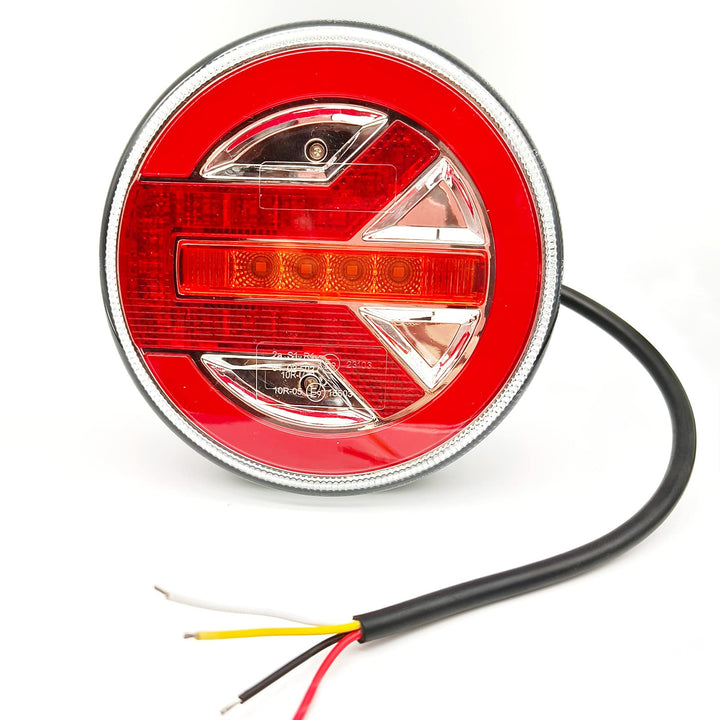 AOJO 1 PCS Rund 12 V 24 V LED Rücklicht mit E-Prüfzeichen, IP67 Wasserdicht Universelles Hamburger R