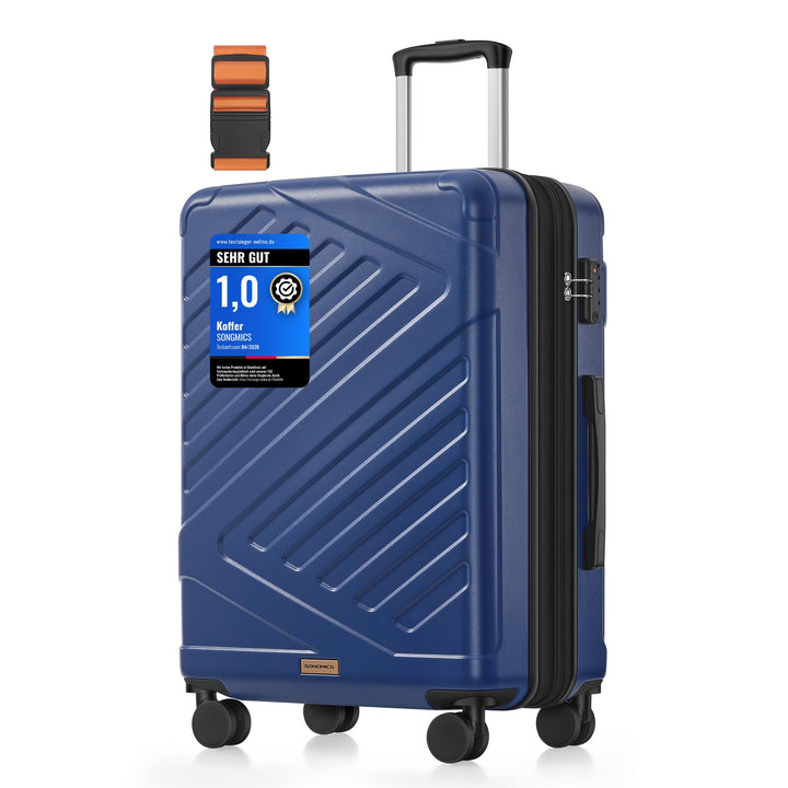 SONGMICS Koffer, Reisekoffer, Hartschalenkoffer mit TSA-Schloss, Koffergurt, ABS-Trolley, 4 Zwilling