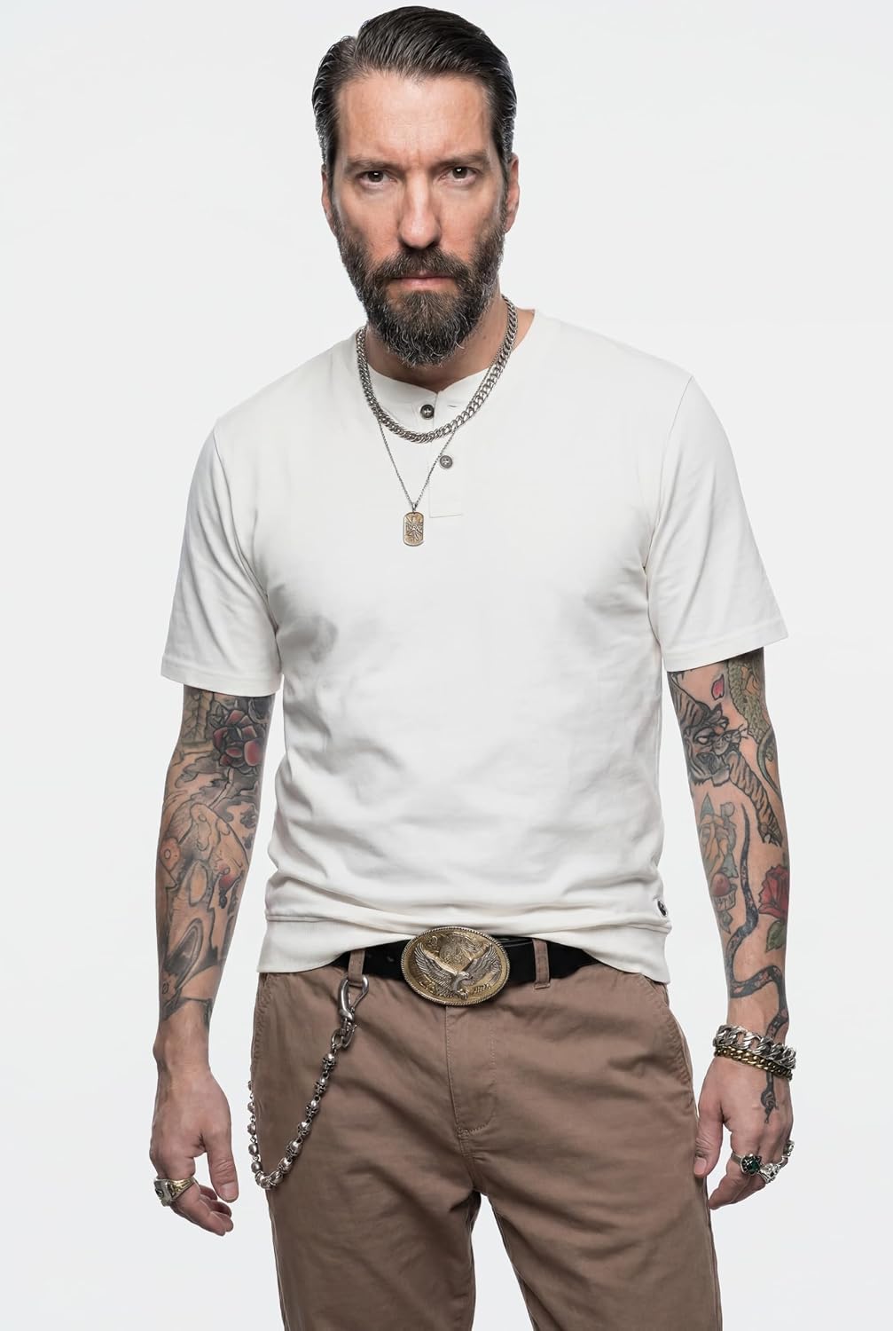 JP 1880 Herren grosse Grössen Übergrössen Menswear L-8XL Henley, Bauchfit, Halbarm, Rundhals 818628