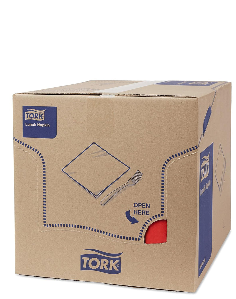 Tork 477417 Lunchservietten Rot 1/8 Falz / 2-lagige, vorgefaltete Papierservietten für Snacks oder k