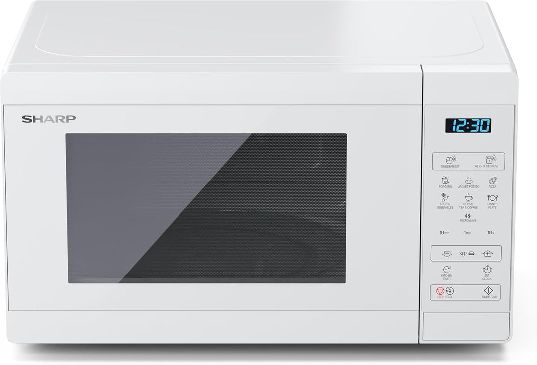 Sharp Mikrowelle YC-MS02E-C 20L, Kristallweiss, 800W, Digitalsteuerung, 11 Leistungsstufen, 8 Progra