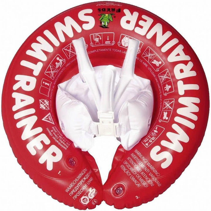FREDS SWIM ACADEMY SWIMTRAINER Classic Rot - Schwimmtrainer für Kinder von 3 Monaten bis 4 Jahren, a