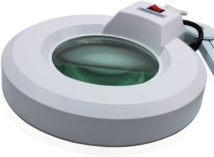 Kosmetische Lupenlampe, 24W LED Lupenleuchte mit 125mm Echtglaslinse und Rollen, 8X Vergrösserungsla