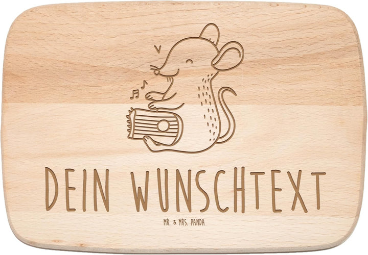 Mr. & Mrs. Panda Holzbrett Mit Gravur Maus Zither - Personalisierte Geschenke, Brotzeitbrett, Mittel
