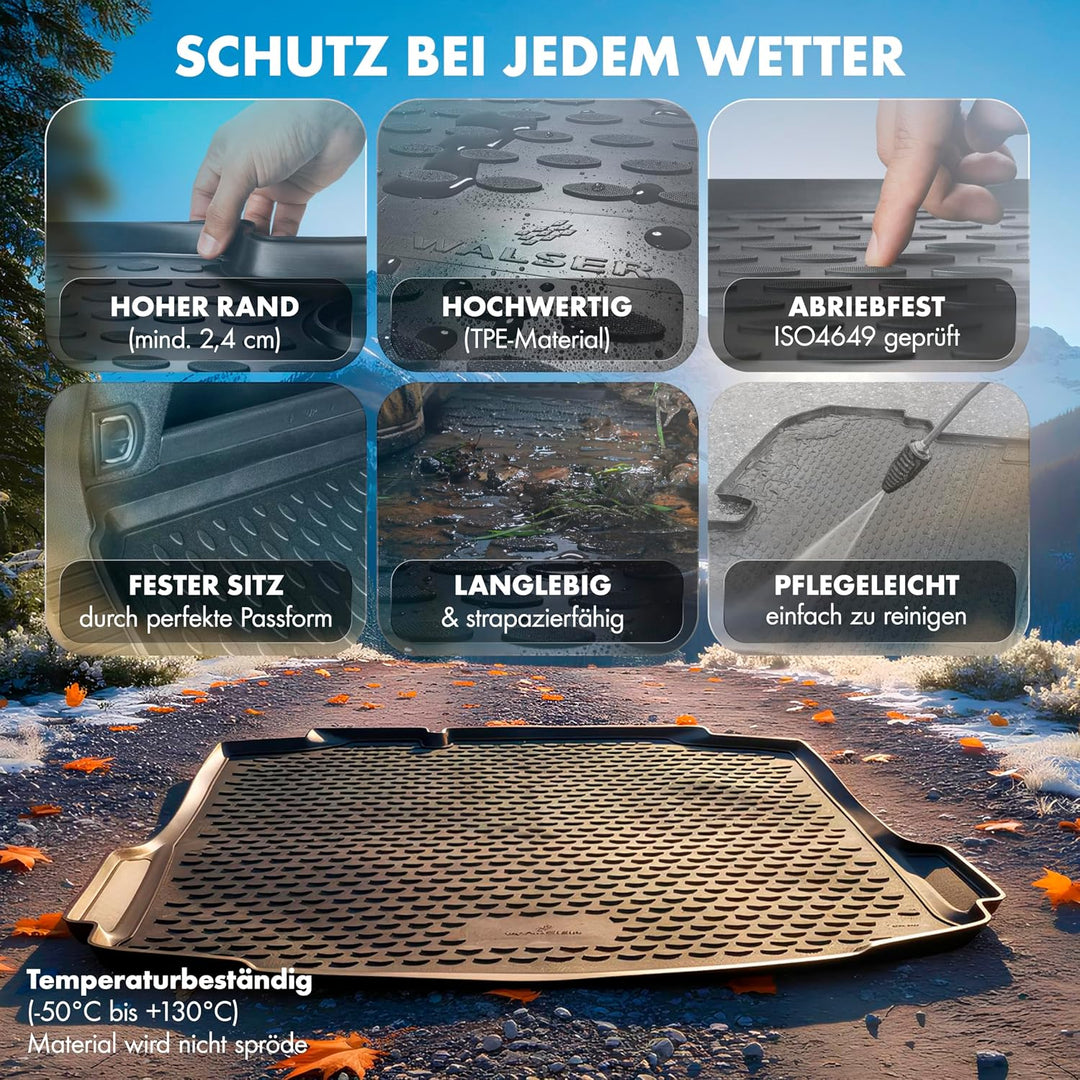 WALSER XTR Kofferraumwanne für Kia Ceed Sportswagon 03/2018-Heute, 100% passgenaue Antirutschmatte A