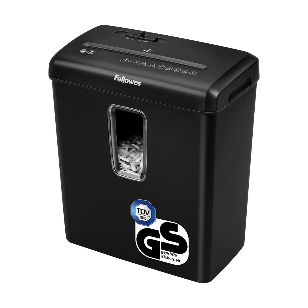 Fellowes Aktenvernichter 6 Blatt Partikelschnitt (P4), TÜV SÜD + GS zertifizierter Papierschredder Z