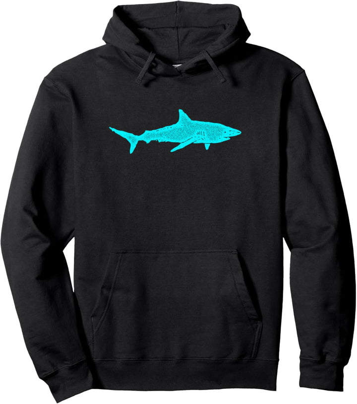 Shark Hoodie for Men & Women | Black & Blue Shark Pullover Hoodie