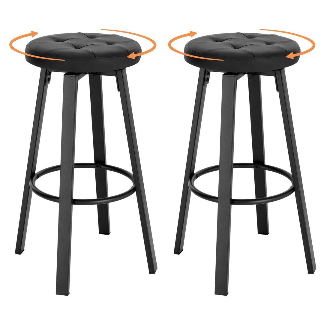WOLTU Barhocker 2er Set, mit drehbarem Sitz Φ 35,5 cm, gepolsterer Hocker mit Kunstleder-Bezug, Fuss