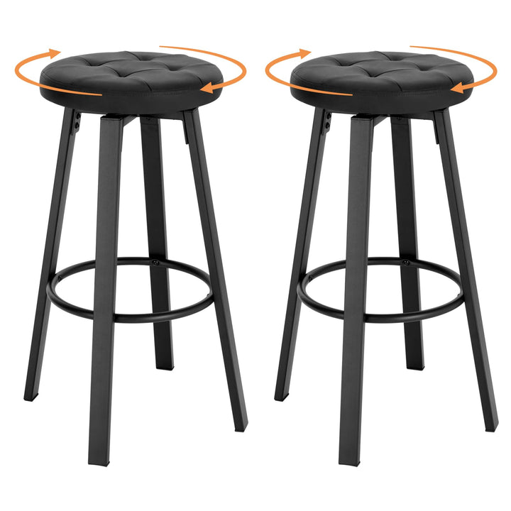 WOLTU Barhocker 2er Set, mit drehbarem Sitz Φ 35,5 cm, gepolsterer Hocker mit Kunstleder-Bezug, Fuss