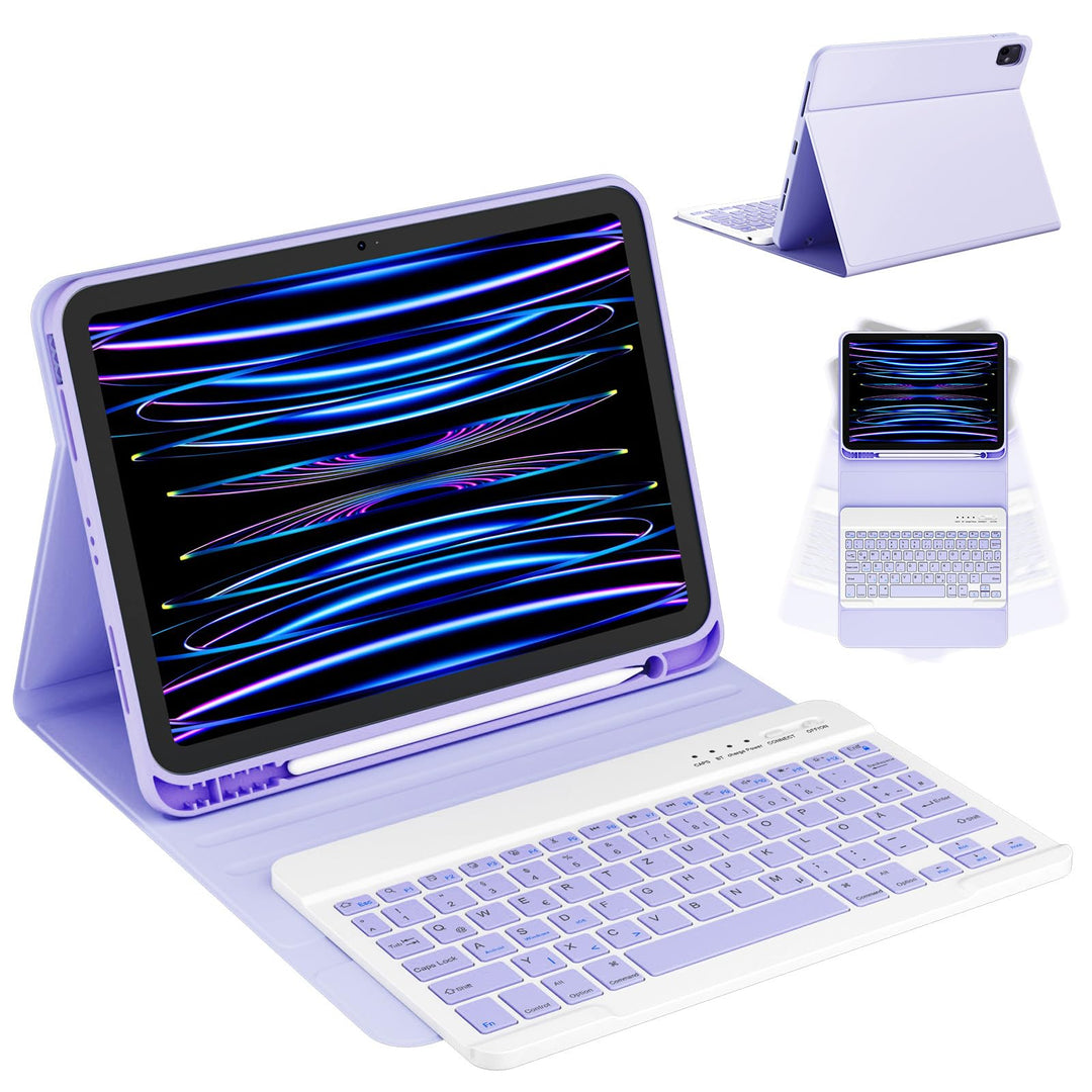 CC Store Hülle mit Tastatur für iPad Air 13 Zoll M3 2025/M2 2024, iPad Pro 12.9 Zoll 6/5/4/3 Gen, Ma