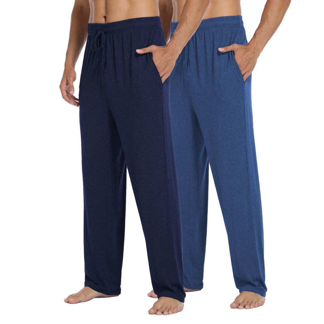 Herren Schlafanzughose Kurz Pyjamahose 2er Pack Schlafshorts Freizeithose Sommer Nachtwäsche Schlafh