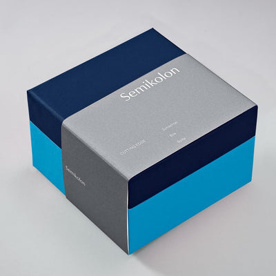 Semikolon 364834 3er Aufbewahrungsboxen Cutting Edge – 3 tlg – drei Grössen – Geschenkboxen blau mar