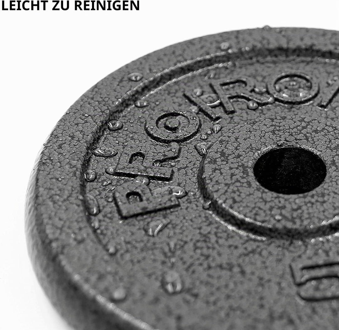 PROIRON Hantelscheiben-Set aus Gusseisen, 1,25 kg, 2,5 kg, 5 kg, 10 kg (verschiedene Grössen) für 2,