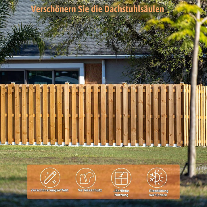 10 Stück 9x9 cm Pfostenkappen, verzinkter Stahl Pfostenkappen mit 20 Schrauben, Pyramide Zaun Pfoste
